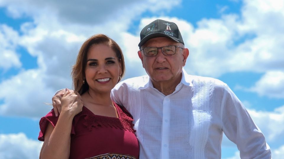 Mara Lezama y AMLO supervisan la construcción del Aeropuerto de Tulum 
