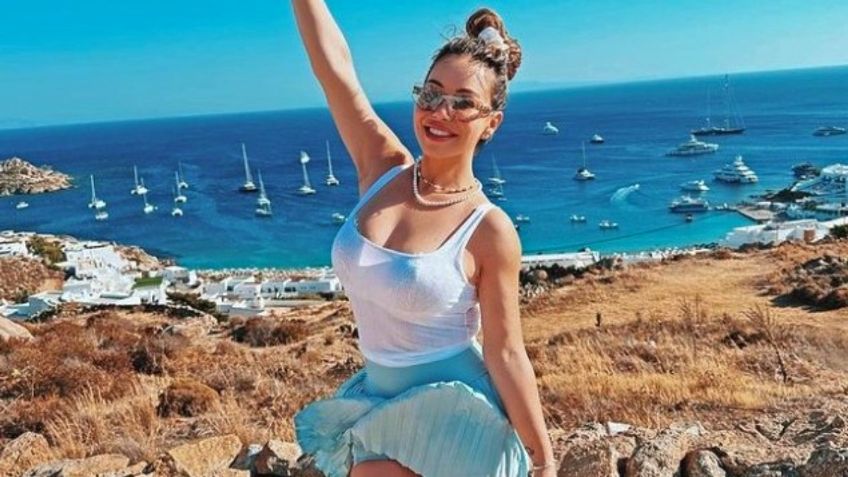 Desde Grecia, Chiquis Rivera impacta con el traje de baño azul más trending favorecedor para todo tipo de cuerpos