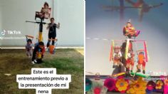 VIDEO | Bebés "voladores de Papantla" enloquecen a TikTok al recrear la tradición veracruzana