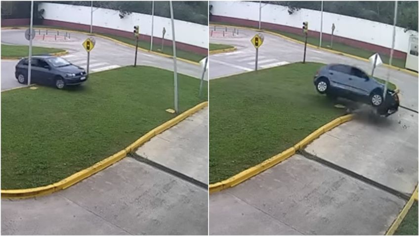 VIDEO: Mujer destroza su auto durante su prueba de manejo