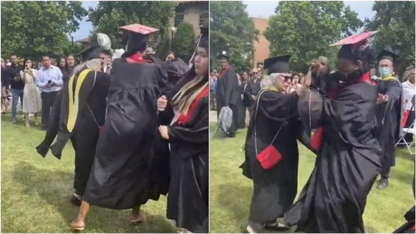 VIDEO: Joven se pelea con su maestra en plena graduación y se hace viral