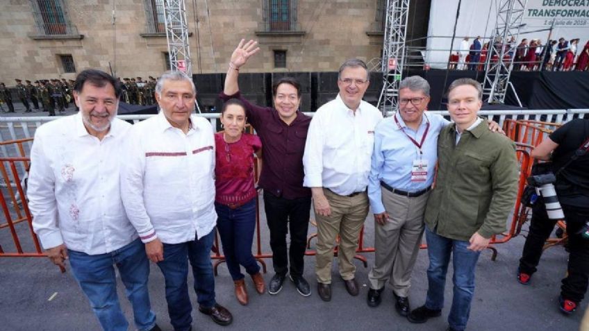 Corcholatas se encuentran en el Zócalo y refrendan su compromiso con la 4T: "La unidad es nuestra fuerza"