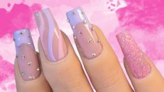 Uñas rosas y lilas que puedes hacer tu misma para unirte al trend de Barbie