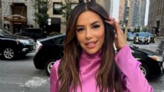 Eva Longoria se une al Barbiecore con minivestido rosa y tacones transparentes