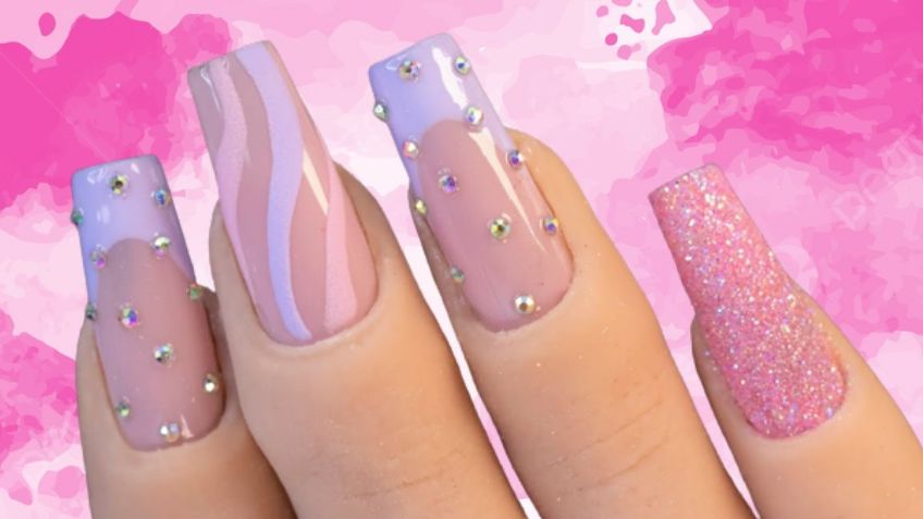 Uñas rosas y lilas que puedes hacer tu misma para unirte al trend de Barbie