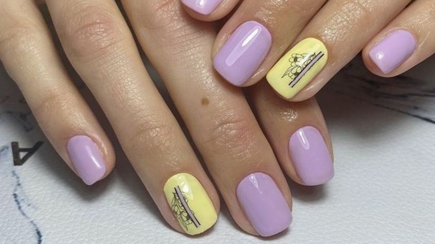 Uñas lila con amarillo, la tendencia que se está apoderando de Instagram y que debes probar en agosto