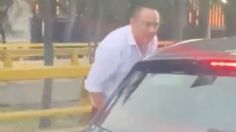 VIDEO: hombre agrede con violencia a automovilista en Río Churubusco; "A mí me pelas la..."