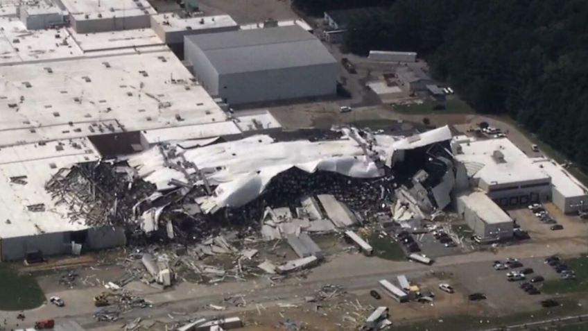 VIDEO: tornado destruye planta de Pfizer en Carolina del Norte, deja daños incalculables