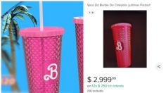 Si tienes este vaso de plástico de Barbie la película puedes ganar 3 mil pesos en Mercado Libre