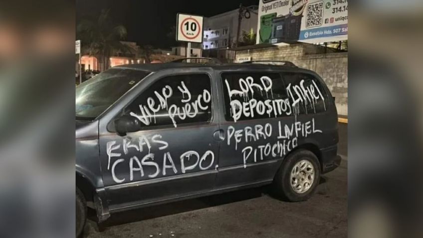 "Viejo puerco, eras casado": camioneta de infiel amanece rayada en Colima