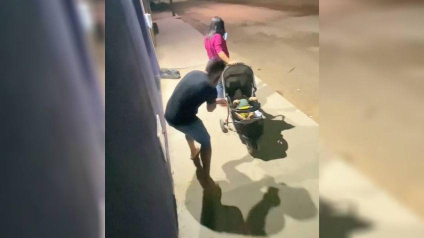 VIDEO: mujer se distrae viendo el celular y en segundos le arrebatan su bebé