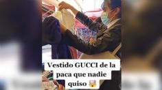 ¡Vestido Gucci en 90 pesos! Joven encuentra lujosa prenda en la ropa de paca: VIDEO