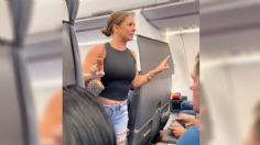 VIDEO: una angustiada mujer pelea con un hombre imaginario y crea pánico en un avión