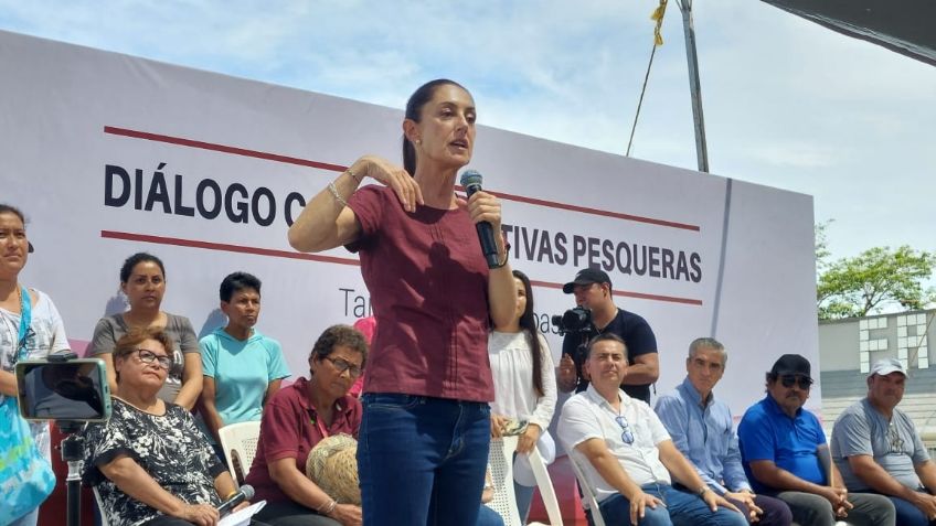 Claudia Sheinbaum se reúne con pescadores en Tamaulipas: "Me los llevo en el corazón"