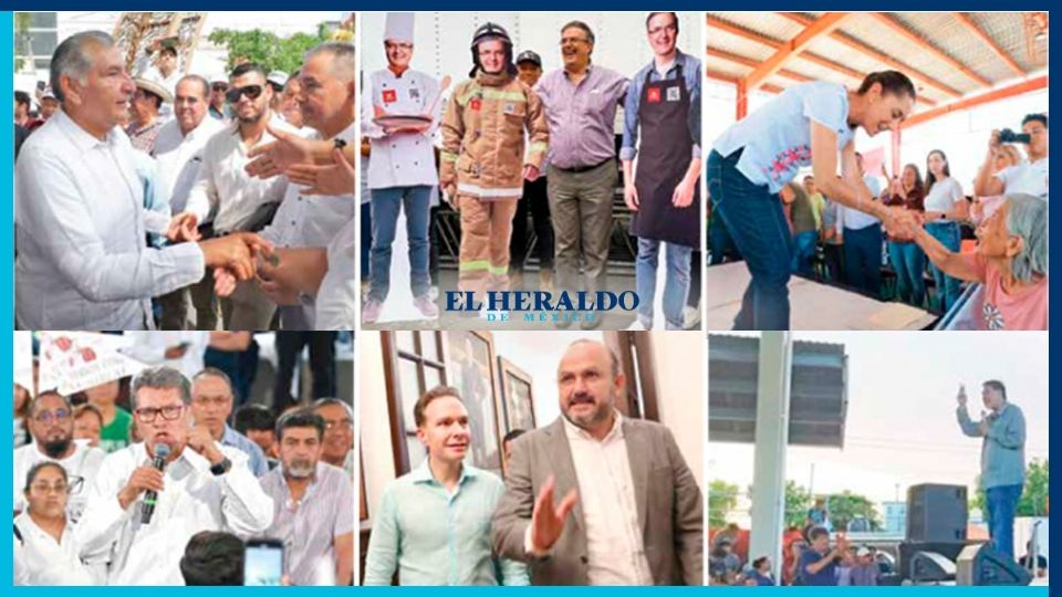 Ebrard se tomó fotos con su figura de cartón de distintos personajes como bombero y hasta chef.