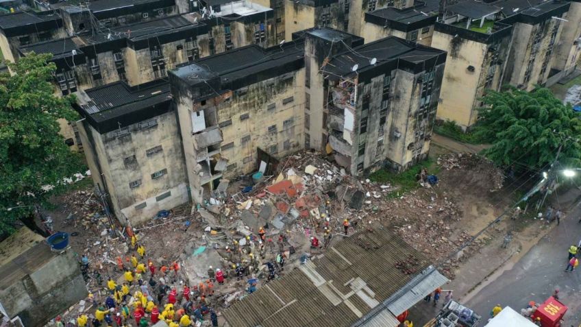 VIDEO: captan el momento exacto del derrumbe de un edificio en Brasil que dejó 14 muertos