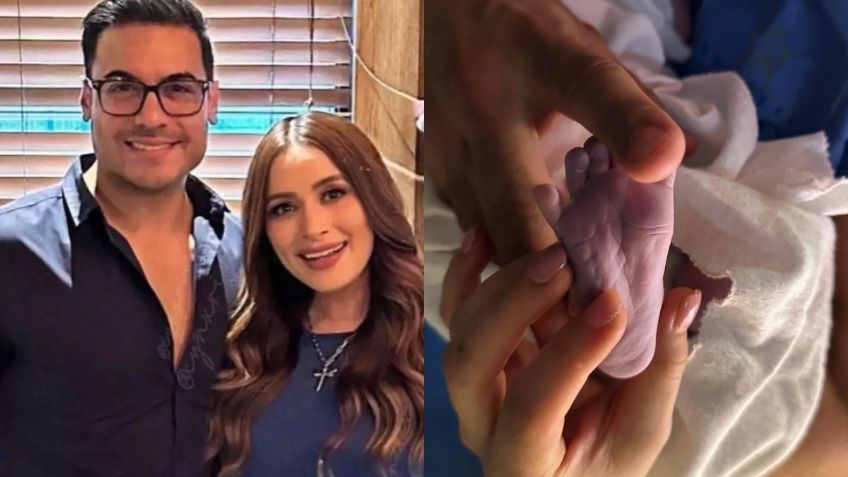 Cynthia Rodríguez y Carlos Rivera comparten la primera foto de León a una semana de haber nacido