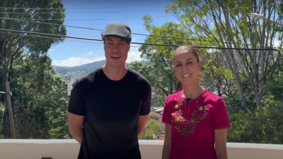 Claudia Sheinbaum en el Cerrito de San Cristóbal de las Casas con Miguel Flatow.