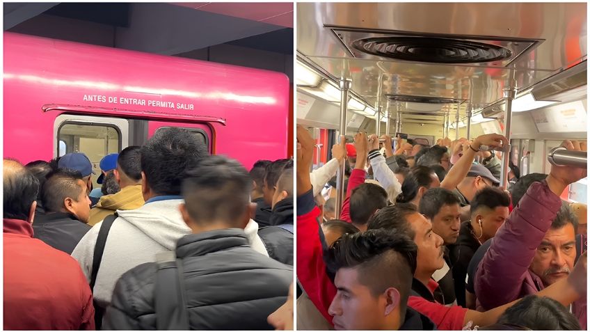 Así es viajar en el Metro Pantitlán en plena hora pico: VIDEO