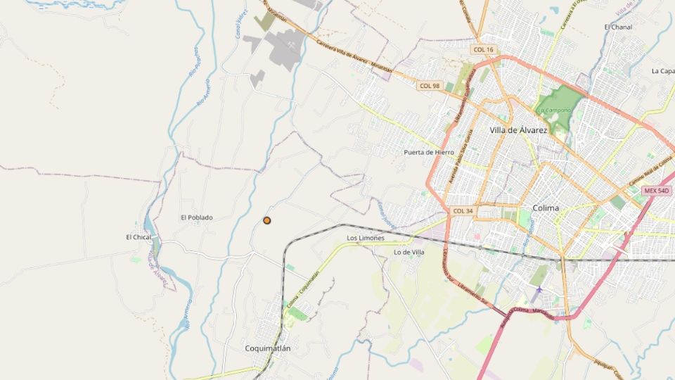El epicentro del sismo se registró a unos cinco kilómetros de la localidad de Coquimatlán.