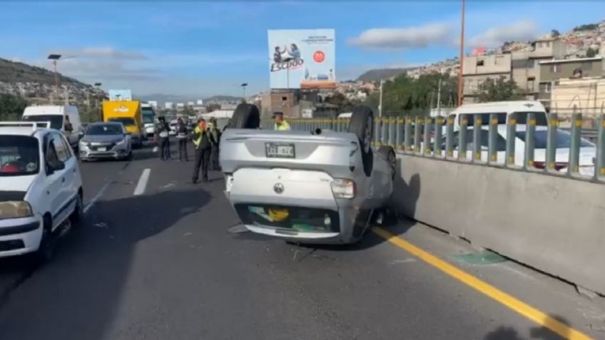 VIDEO: aparatoso accidente en la México-Pachuca deja un lesionado