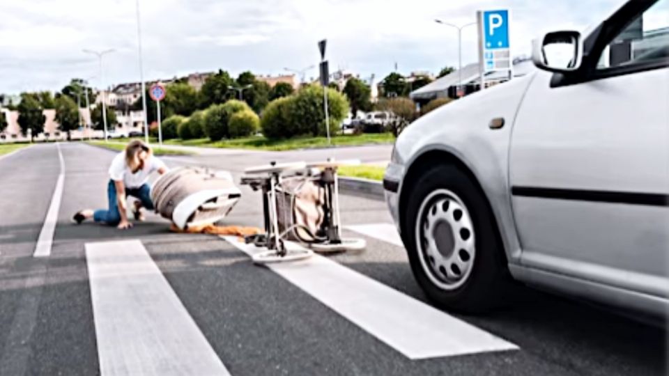 La madre corrió tras el auto para rescatar a su bebé.