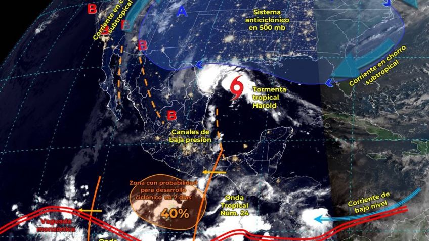 Tormenta tropical Harold traerá lluvias torrenciales en estos estados, sigue su trayectoria EN VIVO