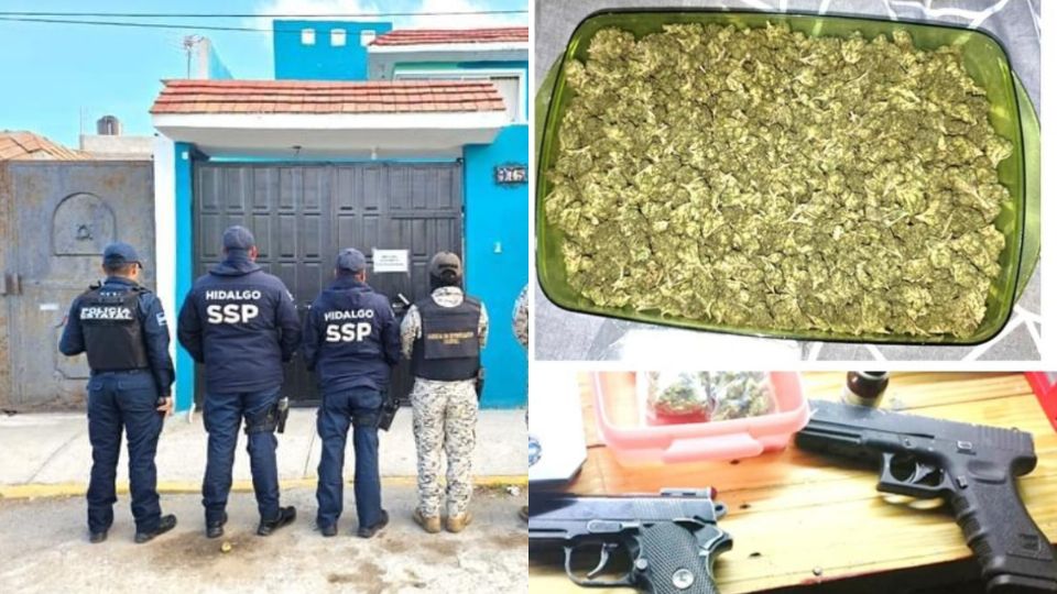 Decomisaron mariguana y armas cortas dentro del inmueble