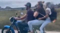 VIDEO: indigna en redes una familia de 4 que viajan sin casco y hasta con el bebé en una moto