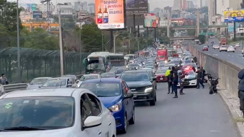 3 choques en la México Toluca desquician el tránsito en Cuajimalpa