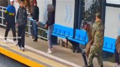 VIDEO: militar salva a una mujer que era agredida frente a las vías del tren por su expareja