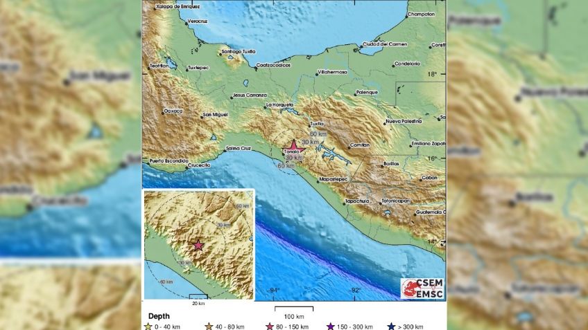 Reportan sismo de intensidad 5.8 con epicentro en Chiapas