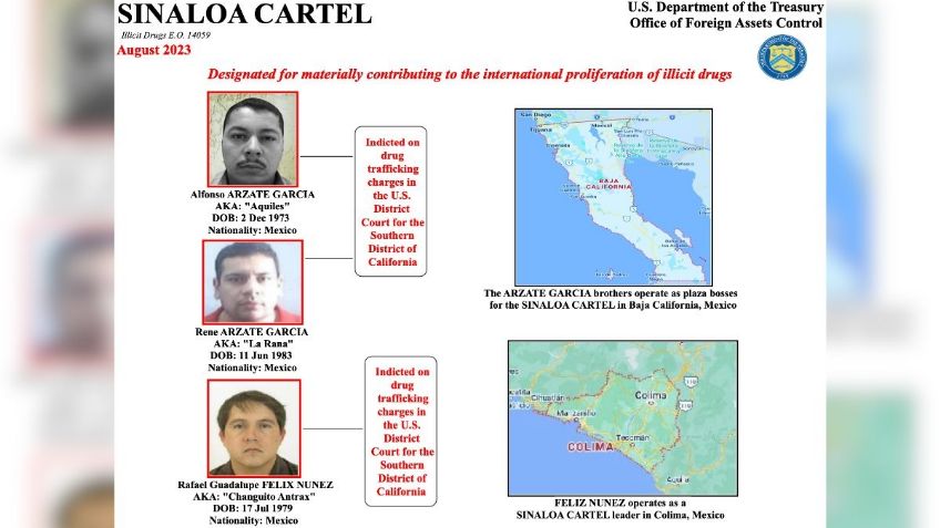 EU sanciona a tres operadores "violentos" del Cartel de Sinaloa, entre ellos "El Changuito Antrax"