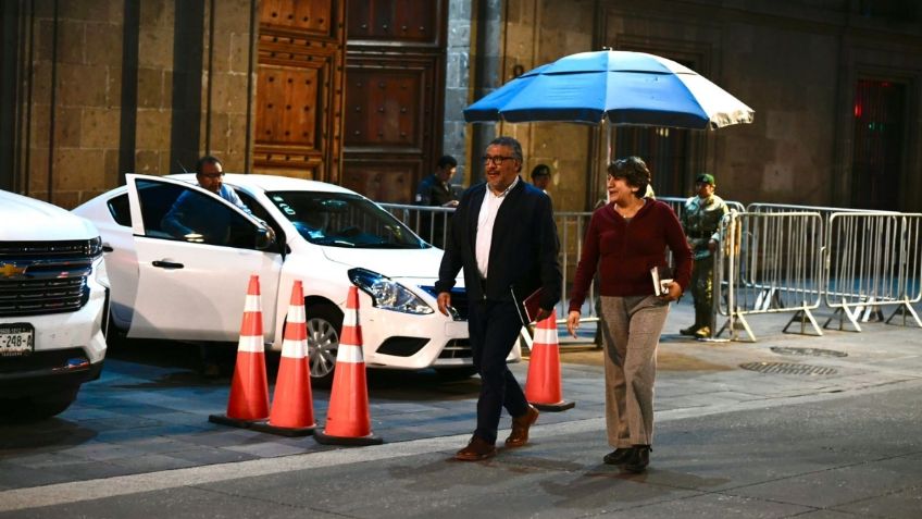 Delfina Gómez y Horacio Duarte asisten a reunión de trabajo en Palacio Nacional