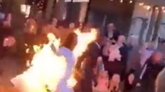 ¿Boda desastrosa? Novios se incendian durante la ceremonia