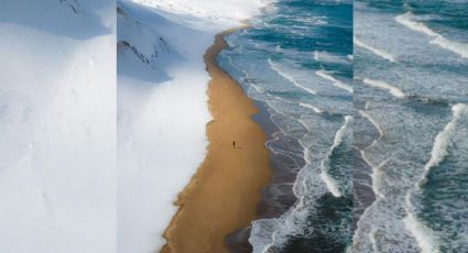 ¿Nieve entre la arena y el mar?: playa de Hokkaido revelada por fotógrafo japonés