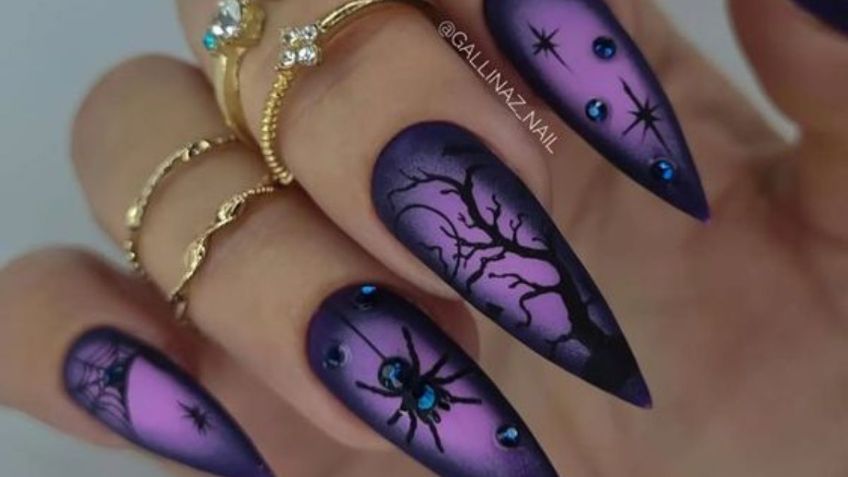 Uñas moradas para Halloween 2023: los mejores diseños para las más glamurosas