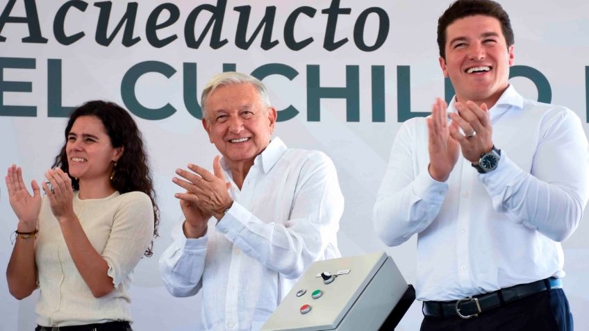 Samuel García y AMLO inauguran Acueducto El Cuchillo II