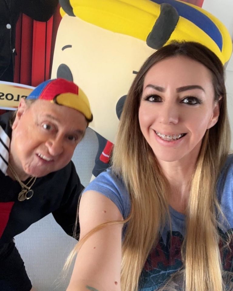 Quico Villagrán con su hija 