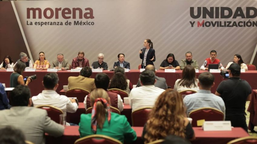 Claudia Sheinbaum encabeza reunión con el presidente y dirigentes estatales de Morena