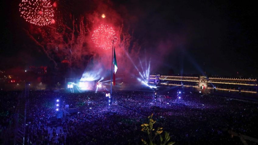 Acuden 190 mil personas al Zócalo de la CDMX para el Grito de Independencia