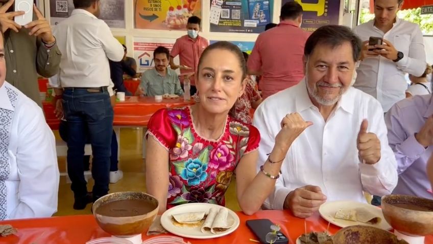 Claudia Sheinbaum visita los famosos Tacos de la Comisión en Chiapas