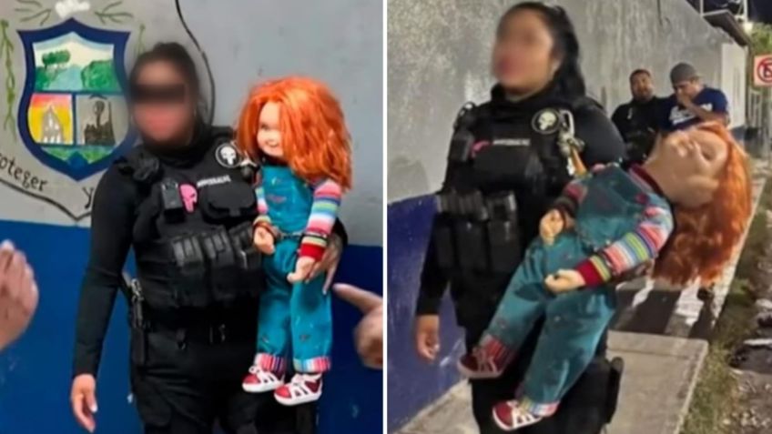 La historia detrás del "Chucky" asaltante y la FOTO viral del muñeco esposado