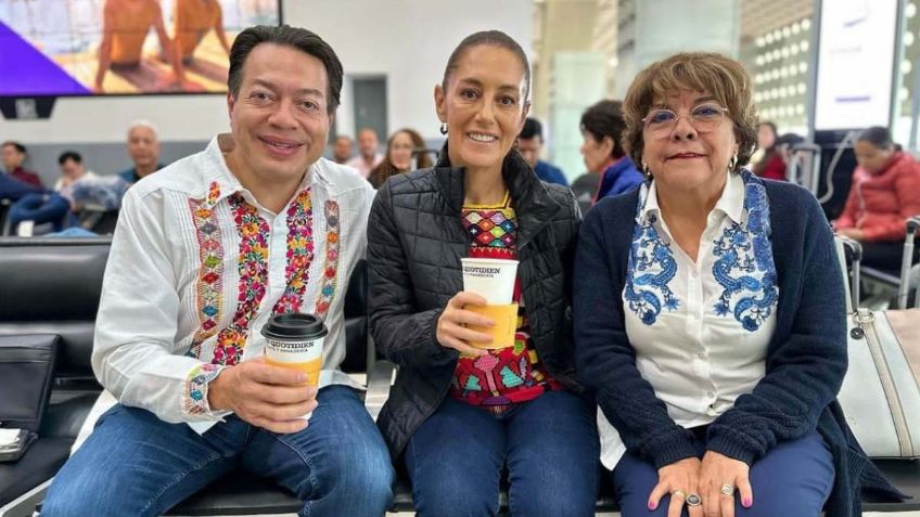 Claudia Sheinbaum y Mario Delgado se encuentran con Rocío Bárcena, titular de Sepomex