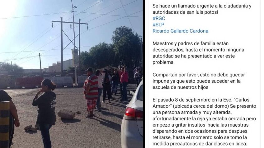 Bloqueo en el Periférico de San Luis Potosí: padres de familia exigen justicia tras disparos frente a una escuela