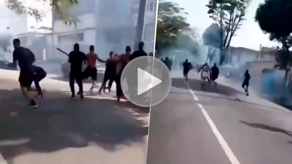 VIDEO: Fuertes imágenes de la violenta pelea entre las barras de Botafogo vs. Flamengo.