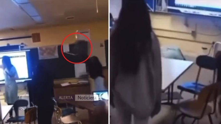 VIDEO: alumna le avienta una silla a su maestra y la deja inconsciente