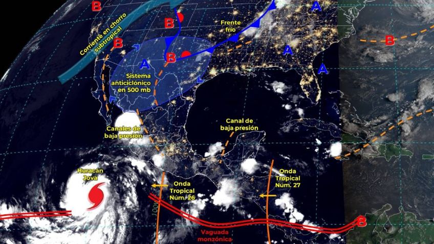 Lloverá por Huracán Jova en CDMX y 19 estados; sigue EN VIVO la trayectoria