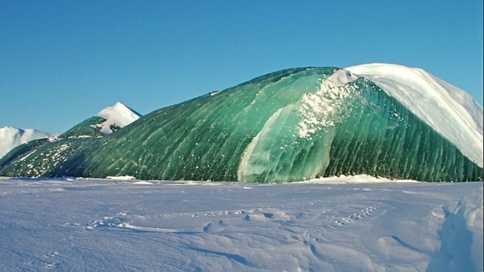 Se trata de bloques de hielo con peculiares colores.