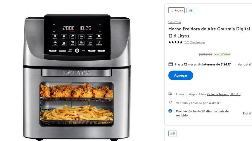 Cocina sin aceite: Walmart pone en super descuento estas freidoras de aire